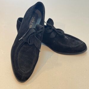 Black suede tie shoes
